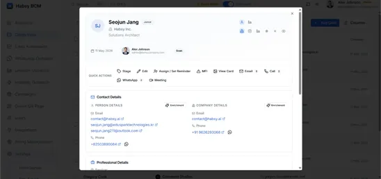 Lead assignments with owners, follow-up reminders and meetings