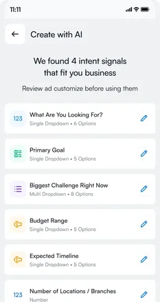 Review the suggested intent signals