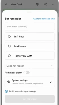 Set the follow-up reminder