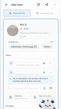 Keep the note and voice note