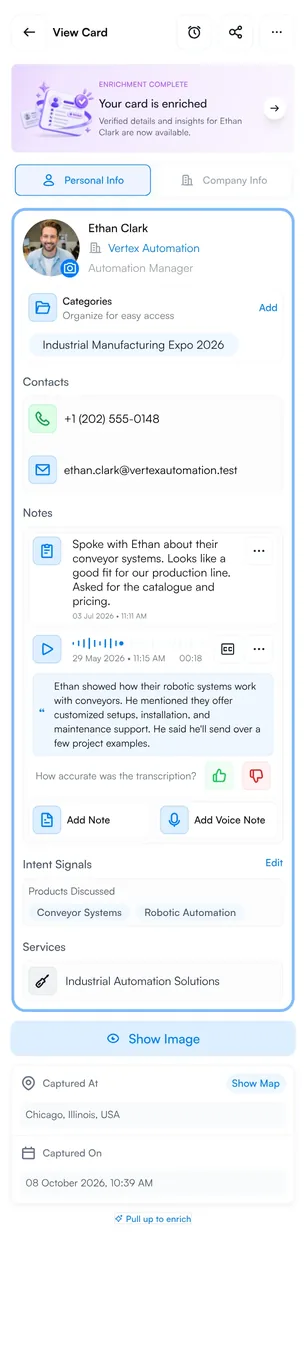 Habsy contact context with signals, notes and reminders