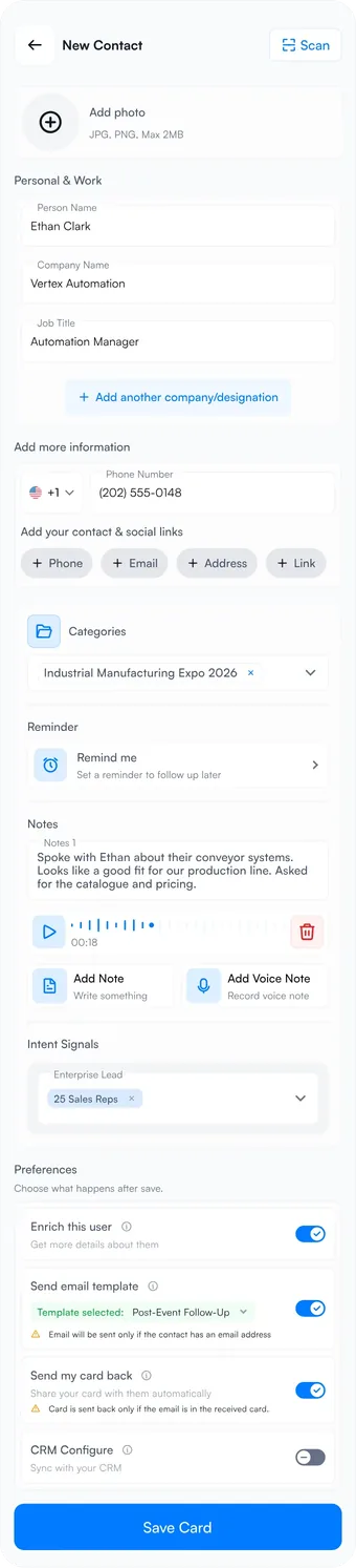 Habsy Manual Entry form