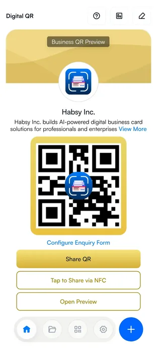 Habsy business digital card QR