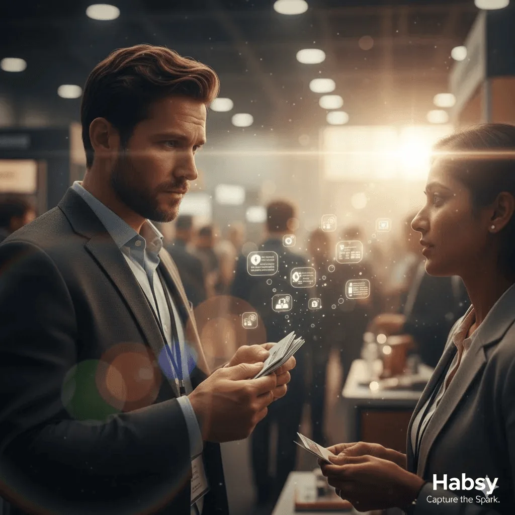 Habsy Business Card Manager Voice note, Note, All language support
