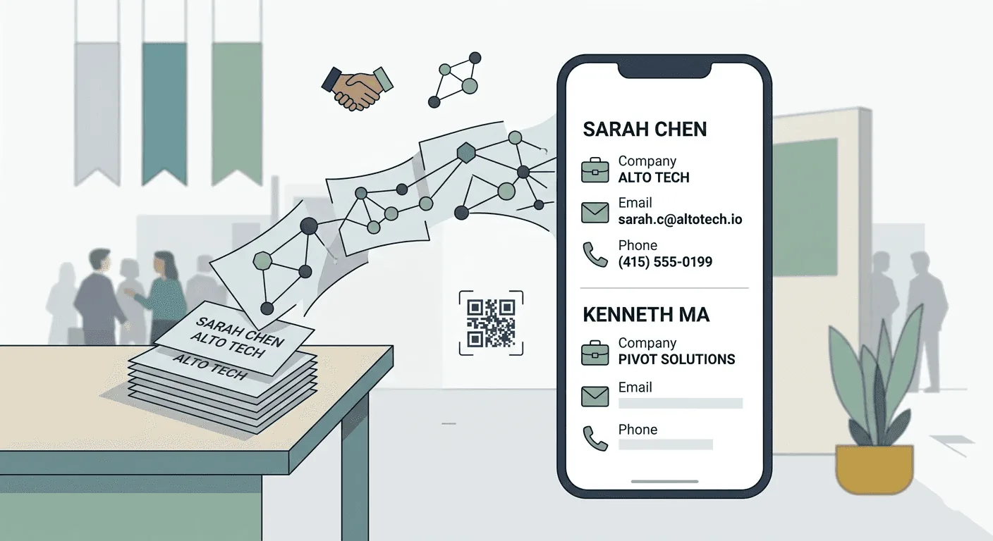 Habsy AI business card scanner batch scanning 50 cards and converting them into actionable leads ready for Excel or CRM import