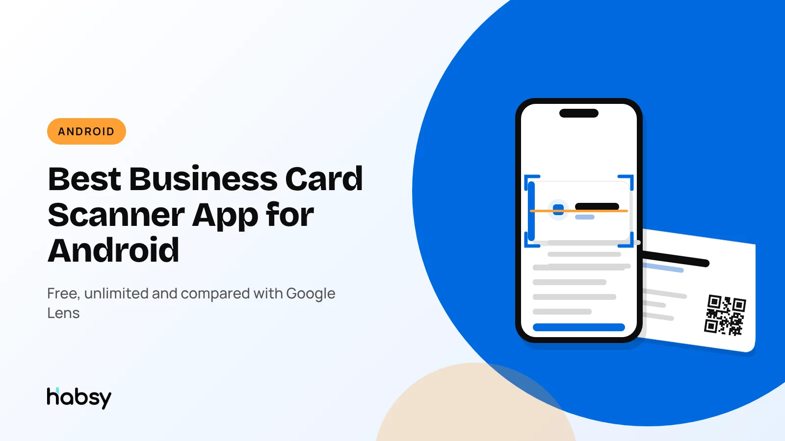 Android phone scanning a business card and saving it as a contact