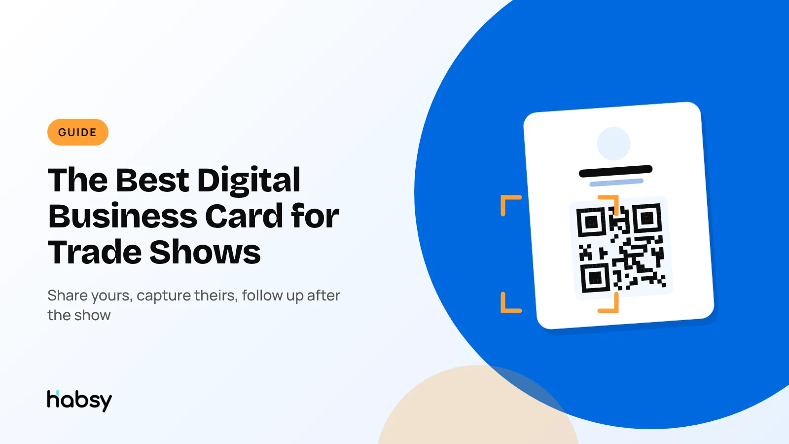 Digital business card QR code at a trade show booth, ready for visitors to scan