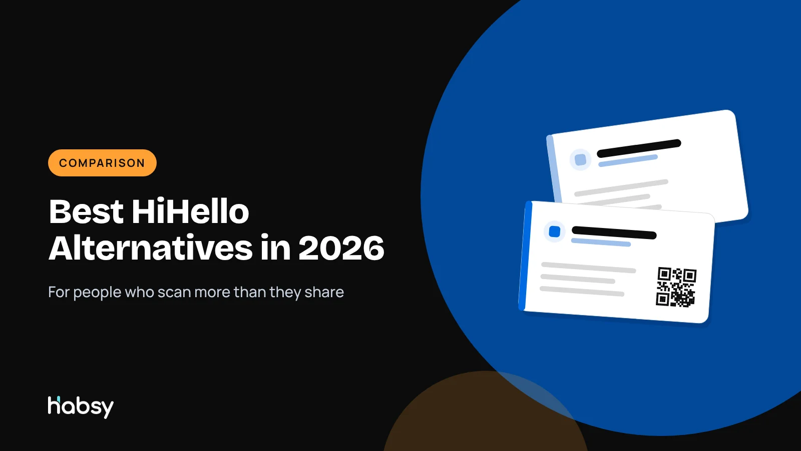 HiHello alternatives compared, with Habsy shown as the best choice for scanning and lead capture