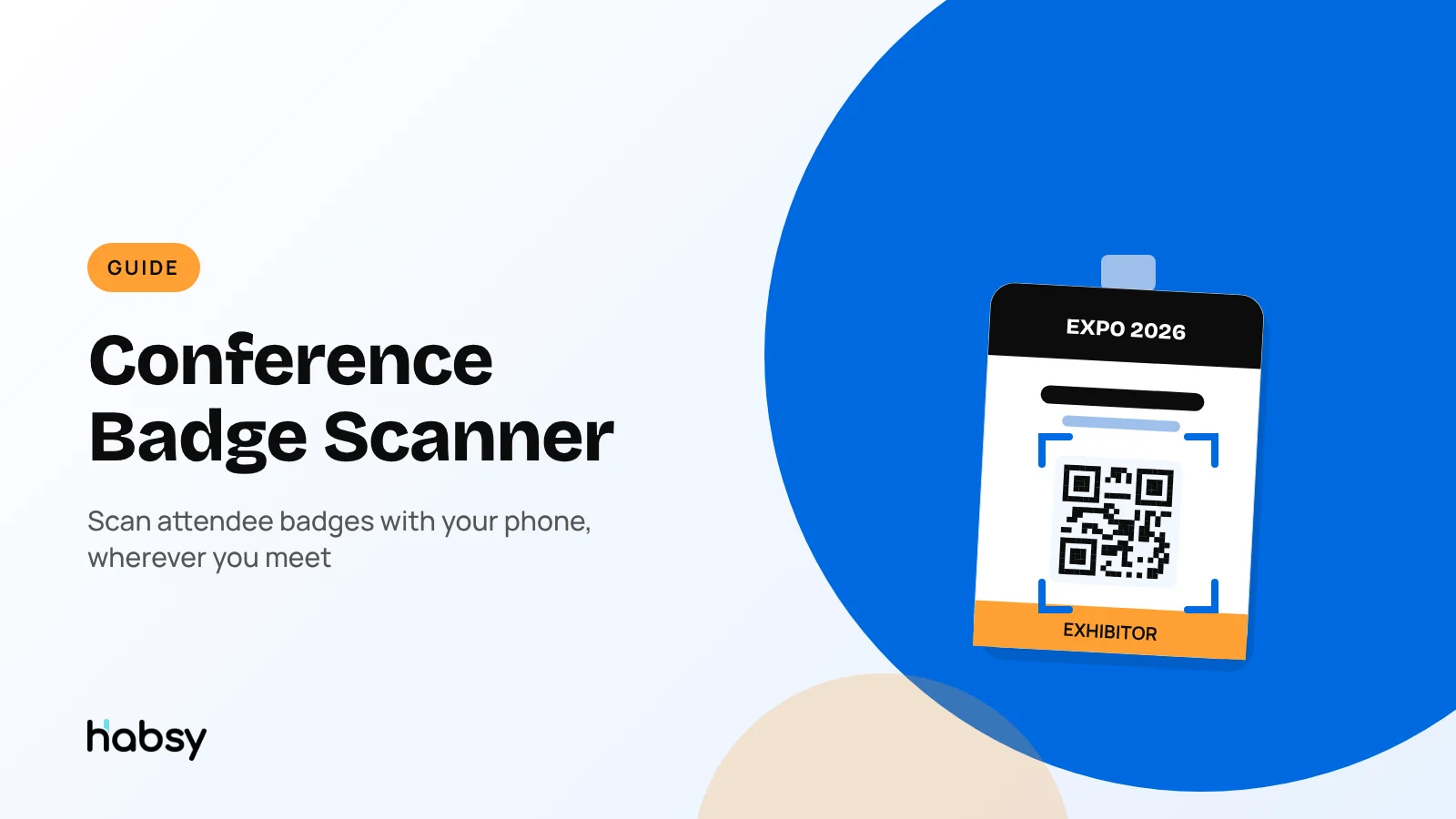 Phone scanning a conference attendee badge QR code between sessions