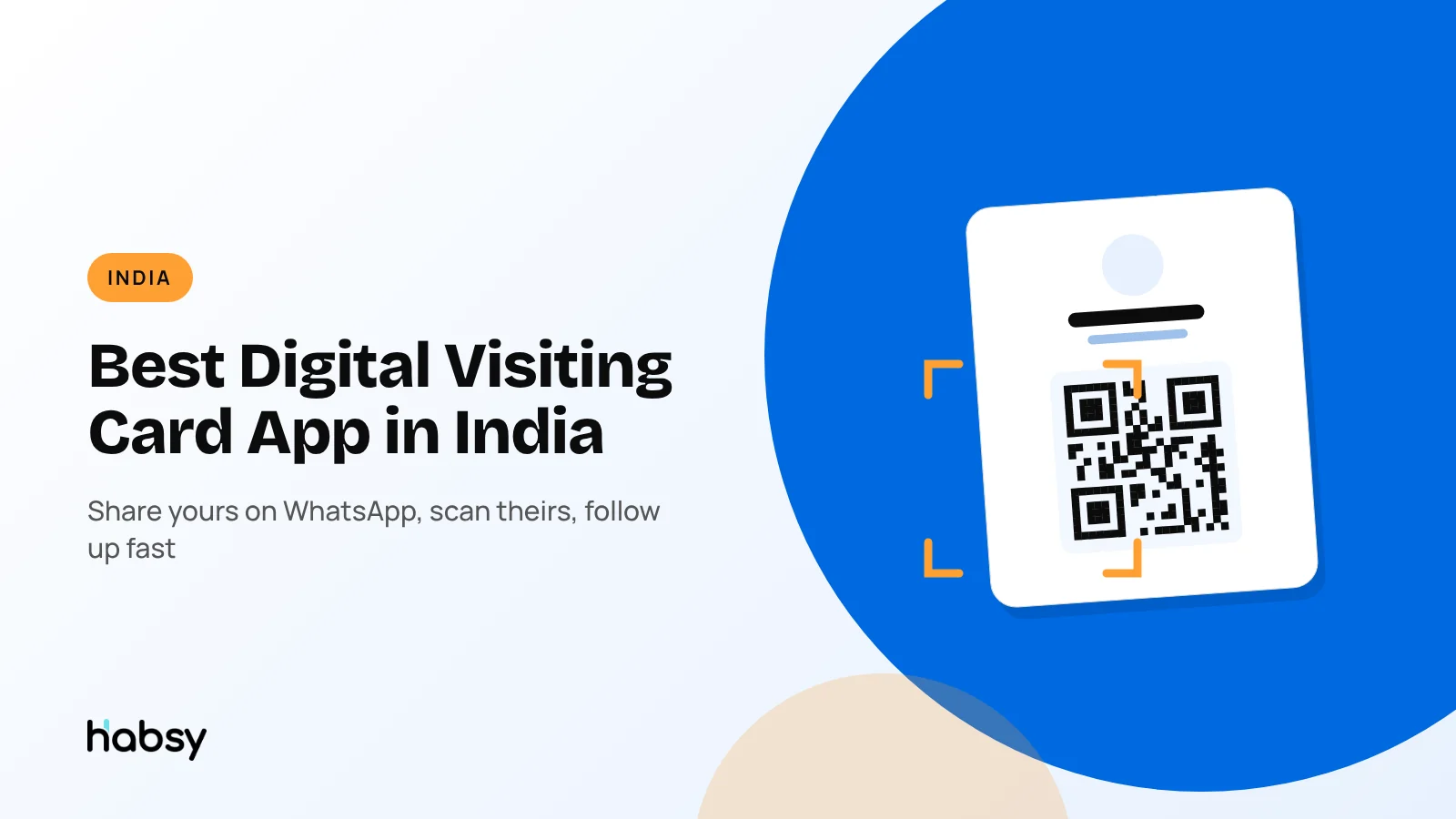 Digital visiting card app for India with QR code and WhatsApp sharing