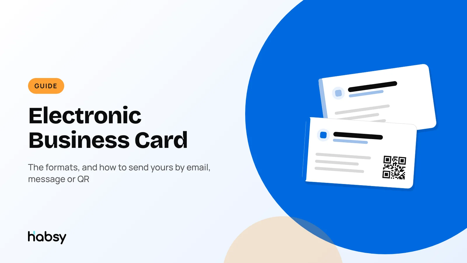 Electronic business card sent from a phone by email, message and QR code