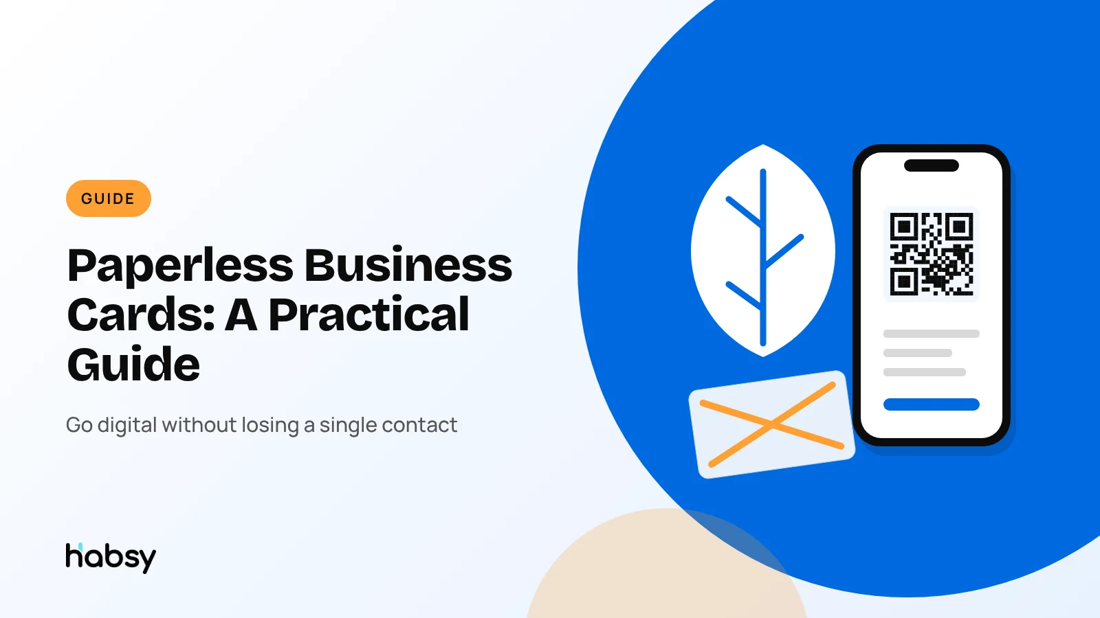 Going paperless with a digital business card QR code on a phone instead of paper cards