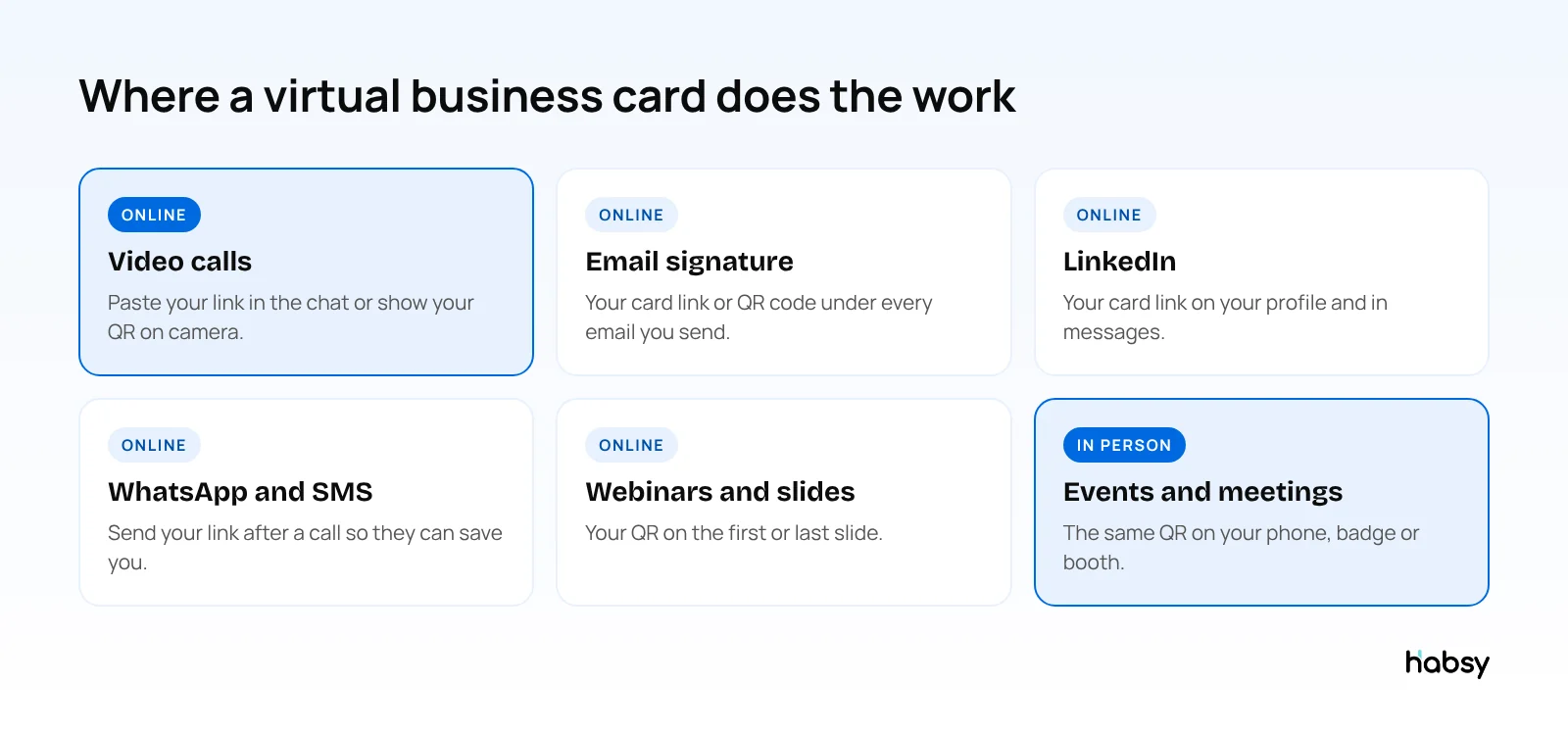 Six places to use a virtual business card, online and in person