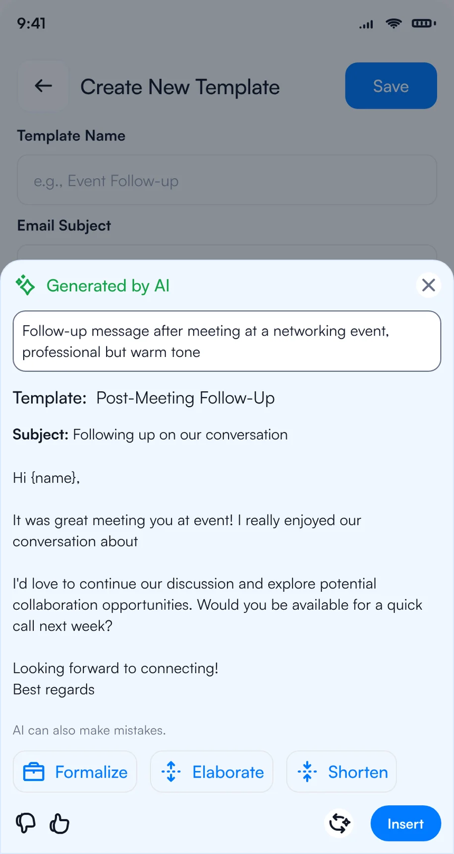 Writing a personal follow-up with AI for a HIMSS27 contact